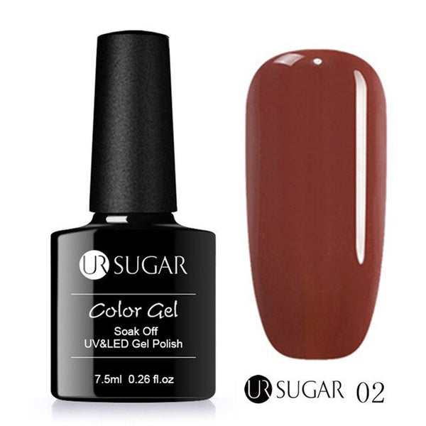 UR SUGAR 7.5ml  Glitter UV Gel Polish Dark Brown Sequins Gel varnish Soak Off UV Gel Varnish Nail Art Gel varnish LED