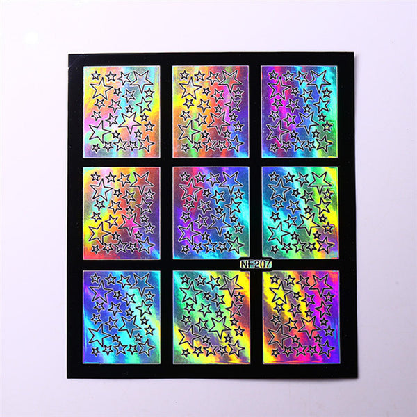 1 Sheet Irregular Pattern Nail Vinyls Rose Triangle Manicure Nail Art Stencil Stickers 12 Tips/Sheet