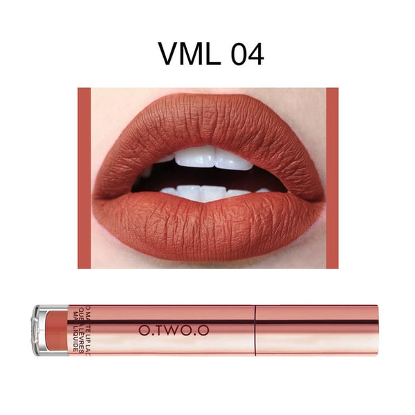 O.TWO.O Matte Lipstick Liquid Waterproof Long Lasting Velvet Lip Gloss Makeup Smooth Pigment Lip Tint Red Lips Cosmetics