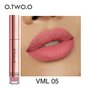 O.TWO.O Matte Lipstick Liquid Waterproof Long Lasting Velvet Lip Gloss Makeup Smooth Pigment Lip Tint Red Lips Cosmetics