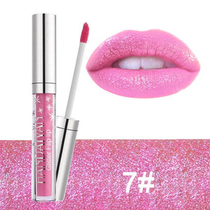 7 Color Glitter Lipstick Long Lasting Waterproof Shimmer Shiny Red Lip Gloss Make Up Metallic Blue Purple Pink Liquid Lipsticks