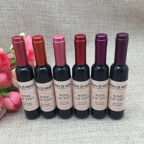 2019 Lipstick Lipgloss Waterproof Long Lasting Lovely Tint Wine Bottle Shape Lip For Women Makeup Gloss Red Sexy Cosmetic Tools