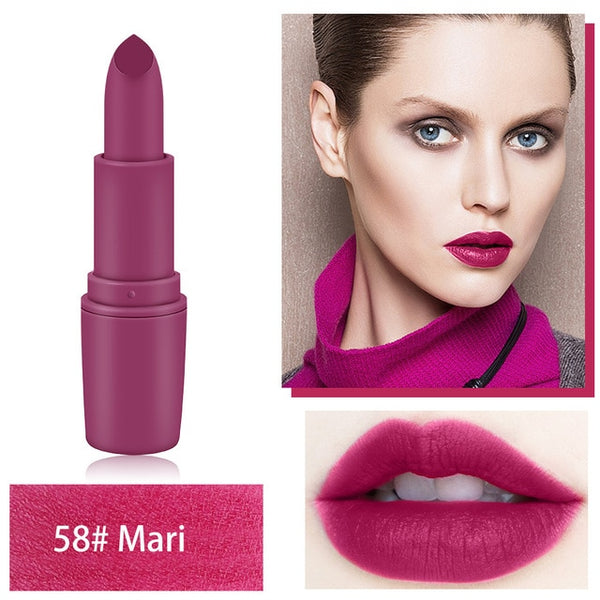1Pcs Sexy Purple Matte Lipstick Lasting Waterproof Non-stick Cup Moisturizing Lip Gloss Make up Gift Women Fashion Cosmetics
