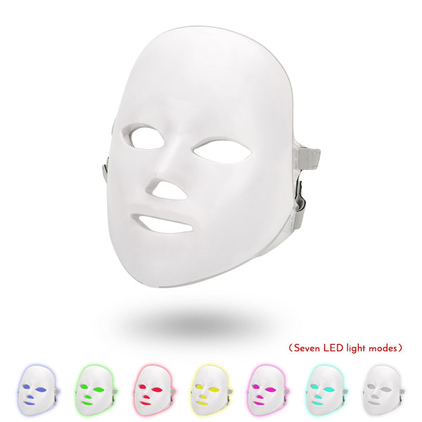 7 Colors LED Light Therapy Mask Photon Led Therapy Facial Mask Beauty Spa Skin Rejuvenation Wrinkle Acne Remover Face Care Tool
