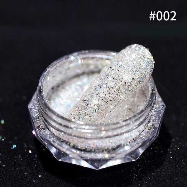8 Colors Nail Crystal Diamond Powder Rainbow Color Glitter Shiny Pigment Holographic Glass Micro Drill Nails Art Decoration