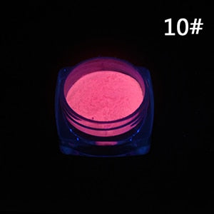 1 Box Neon Phosphor Powder Nail Glitter Powder 10 Colors Dust Luminous Pigment Fluorescent Powder Nail Glitters Glow in the Dark