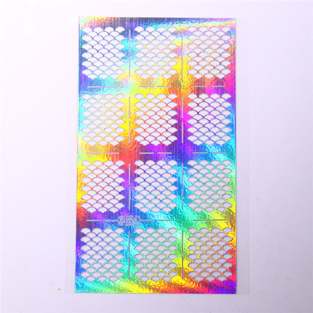 1 Sheet Irregular Pattern Nail Vinyls Rose Triangle Manicure Nail Art Stencil Stickers 12 Tips/Sheet
