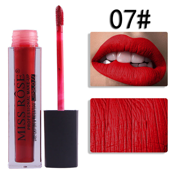 MISS ROSE Liquid Lipstick Moisturizer Velvet Lipstick Cosmetic Beauty Makeup