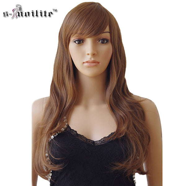 SNOILITE Women Long Curly Cosplay Wig Heat Resistant Fiber Natural Hair Full Head Wigs