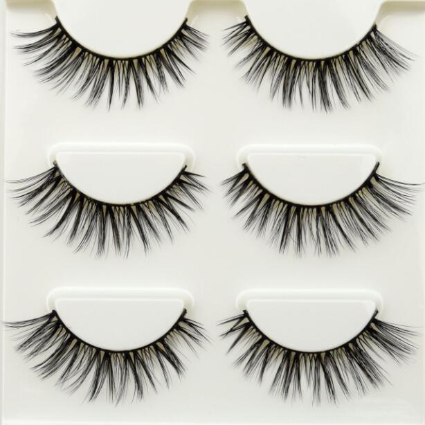 3 pairs 3D False Eyelashes Crisscross Thick Natural Professional Makeup Long Eye Lashes 11 styles