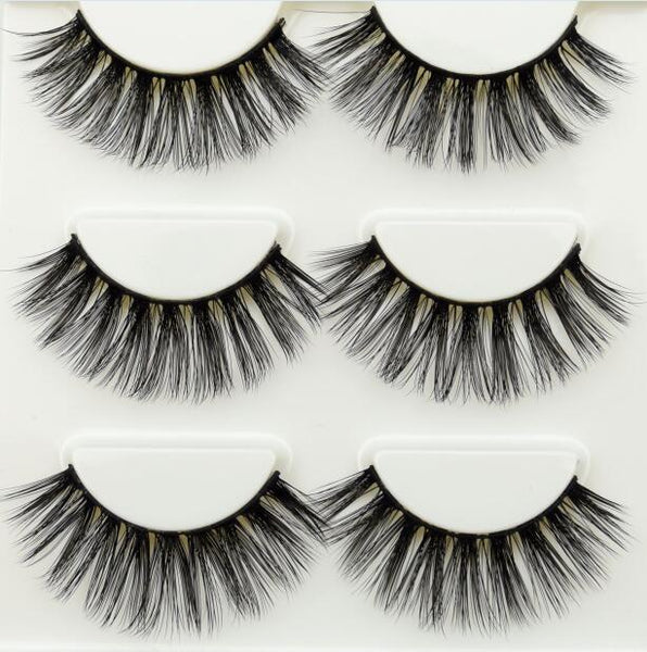 3 pairs 3D False Eyelashes Crisscross Thick Natural Professional Makeup Long Eye Lashes 11 styles