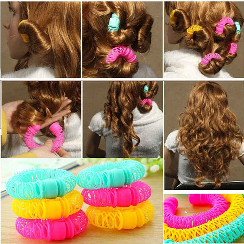 8Pcs New Magic Hair Donuts Hair Styling Roller Hairdress Magic Bendy Curler Spiral Curls DIY Tool for Woman Hair Accessories