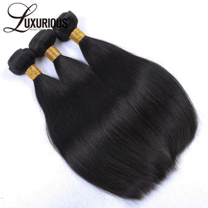 Luxurious Peruvian Virgin Hair Straight Natural Color 100% Human Hair