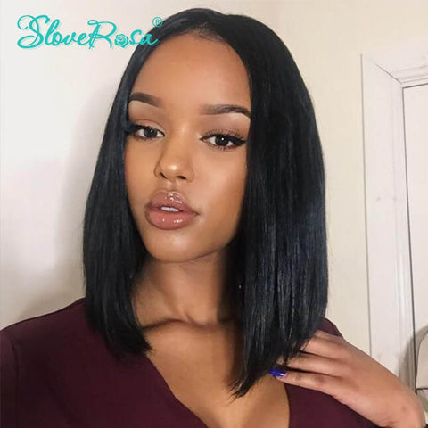 Short Bob Wigs Peruvian Remy Hair Straight Lace Front Human Hair Wigs