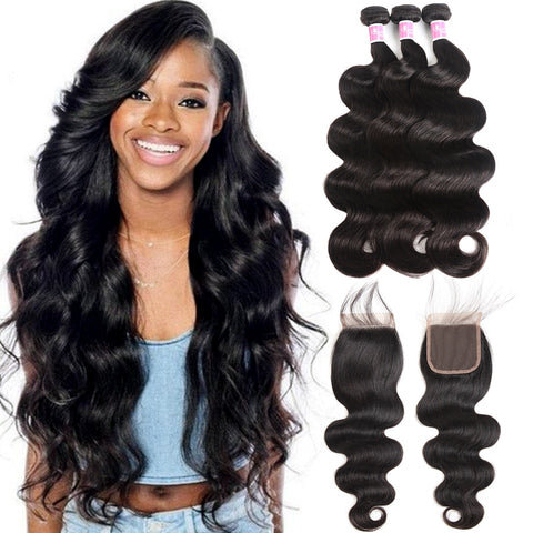 Peruvian Body Wave Bundles With Closure Peruvian Hair Bundles With Closure Human Hair 3 Bundles With Closure Queen Mary Non Remy