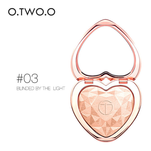 O.TWO.O Shimmer Highlighter Heart Shape Makeup Palette Iluminador Maquiagem Contour Bronzer