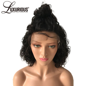 Peruvian Natural Wave Short Bob Wig With Baby Hair Pre Plucked Lace Front