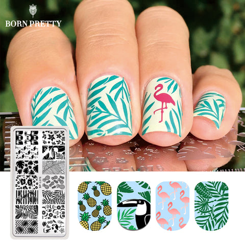 BORN PRETTY Summer Flamingo Pattern Nail Stamping Template