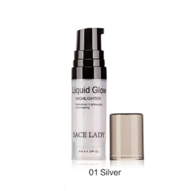 Face Highlighter Cream Liquid Makeup Shimmer Glow Kit Make Up Facial Shine Cosmetic Tool