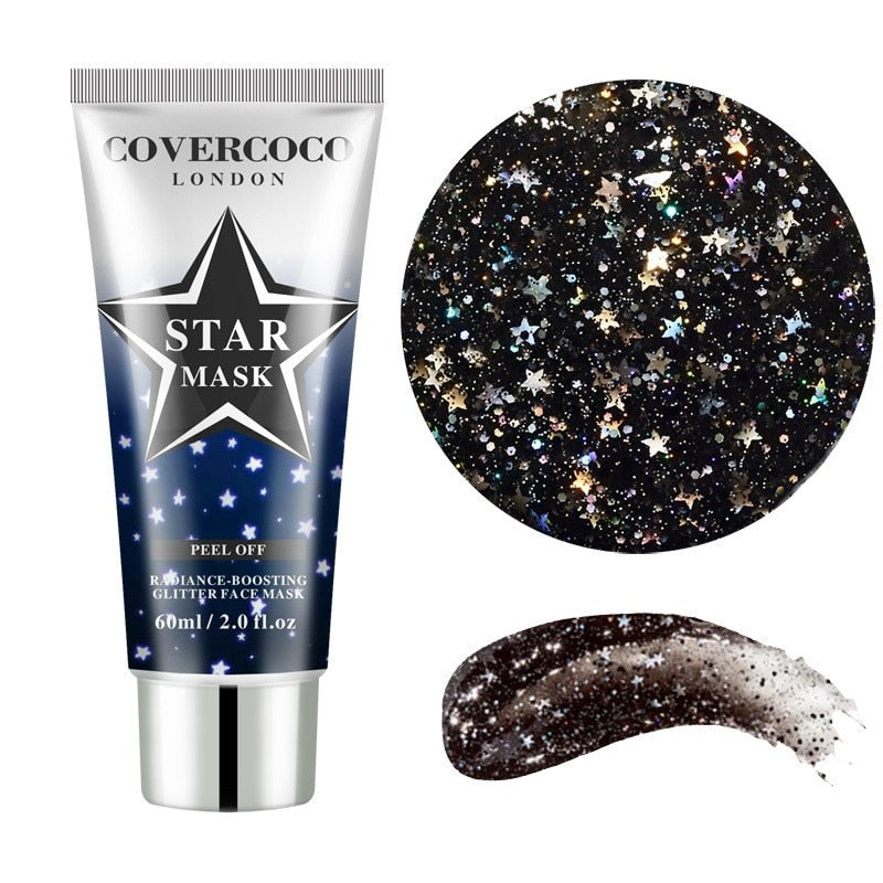 Star Glitter Peel Off Mask Blackhead Removal Shrink Pores Firming Moisturizing Oil-Control Beauty Face Skin Care Mask 60ml