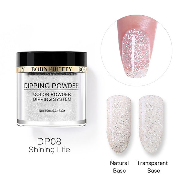 BORN PRETTY Dipping Nail Powders Gradient French Nail Natural Color Holographic Glitter Without Lamp Cure Nail Art Decorations